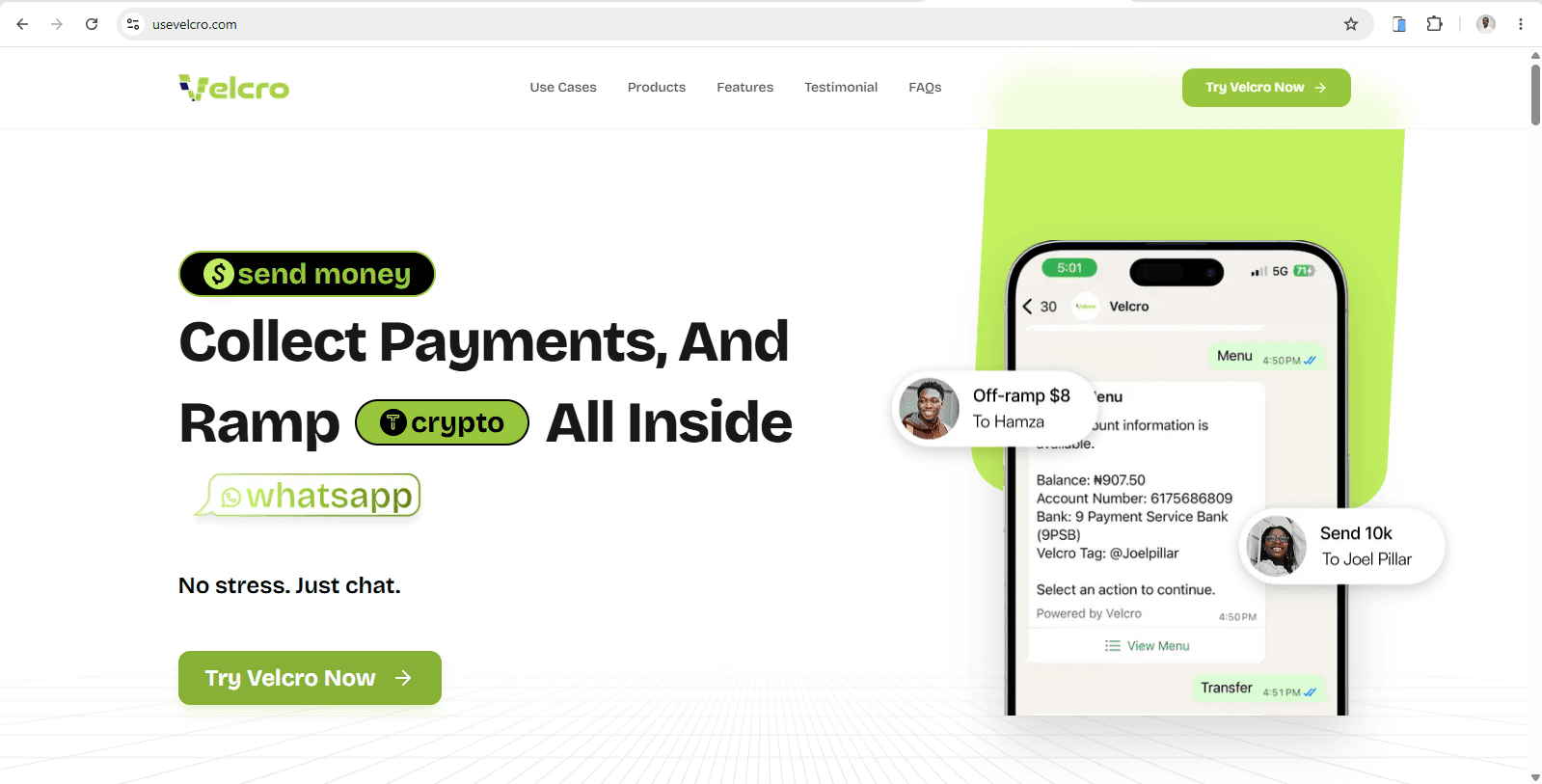 Velcro WhatsApp Banking Solution